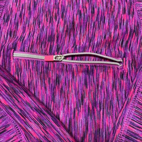 Athleta Mendoza Long Sleeve Purple Space Dye Half Zip Pullover Top Sz - Picture 10 of 11